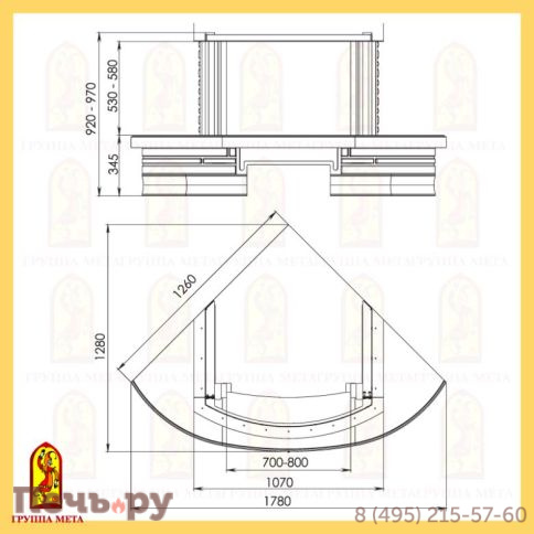Каминная облицовка Мета Ода 700/800 (серия Музыка огня) фото 4