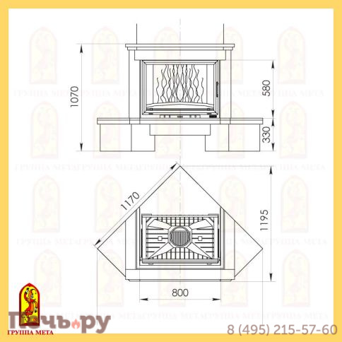 Каминная облицовка Мета Осло 800 серия Европа фото 2