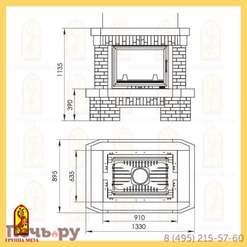 Каминная облицовка Мета Пантеон DF 700 серия Новая Антика фото 2
