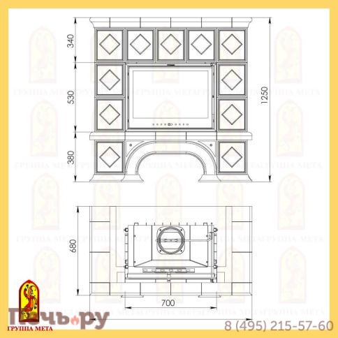 Каминная облицовка Мета Ритм 700 серия Музыка огня фото 2