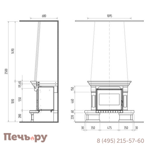 Каминная облицовка Supra Charleston 3 dore фото 2