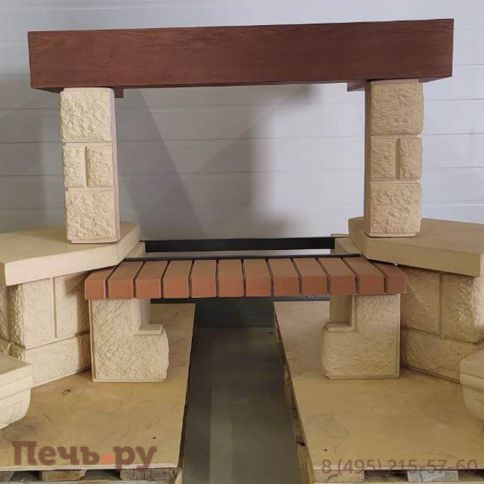 Каминная облицовка Supra Russia Beaurivage SR с деревянной балкой фото 12