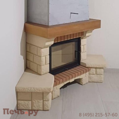 Каминная облицовка Supra Russia Beaurivage SR с деревянной балкой фото 5