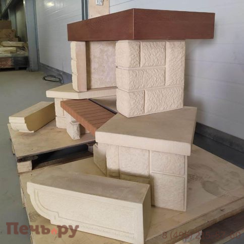 Каминная облицовка Supra Russia Beaurivage SR с деревянной балкой фото 7