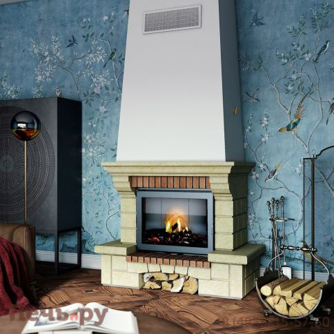 Каминная облицовка Supra Russia Bellerive SR с каменной балкой фото