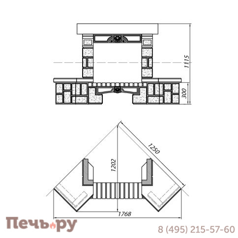 Каминная облицовка Supra Russia Bolero SR, желтая, с деревянной балкой фото 5