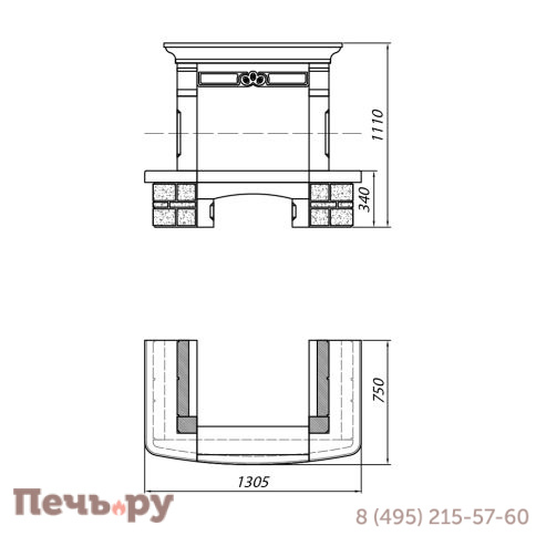 Каминная облицовка Supra Russia Talence SR каменная балка фото 2
