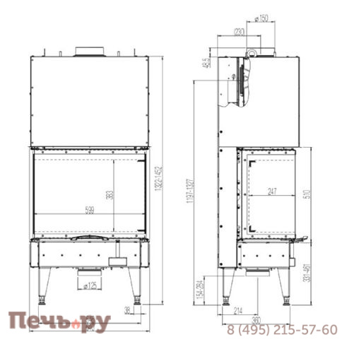 Каминная топка Austroflamm 64х33x51 S3 2.0 фото 2