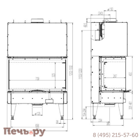Каминная топка Austroflamm 75х35x45 S3 2.0 фото 3