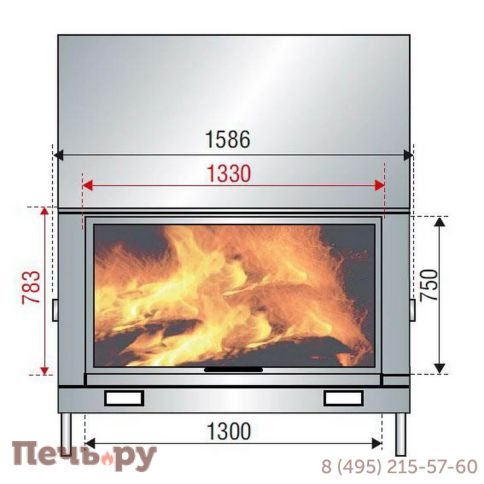 Каминная топка Axis F 1600 simple face фото 2