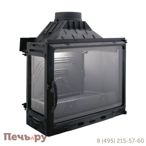 Каминная топка Diffusion В7.2 2V, с двойным дожигом, с шибером, с дополнительным боковым стеклом слева фото 2