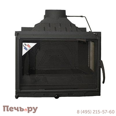 Каминная топка Diffusion В7.2 3V, с двойным дожигом, с шибером, с двумя дополнительными боковыми стеклами фото