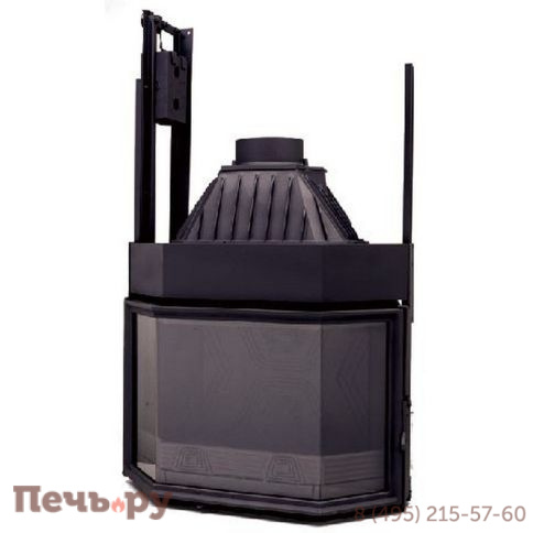 Каминная топка Diffusion В9, с призматическим стеклом, с подъемом дверцы фото