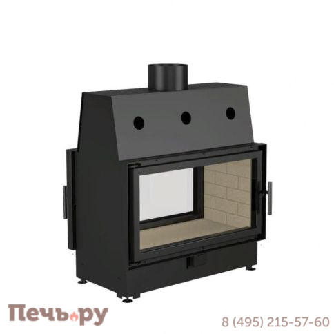 Каминная топка Echa Tech  ECT Double 90x51/V 15 кВт, 900/510, туннель, футеровка вермикулит фото 4
