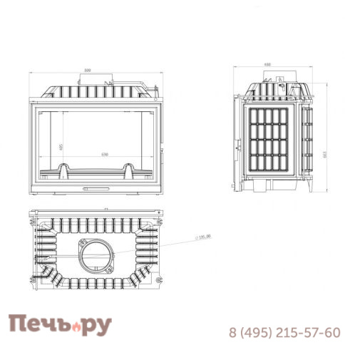 Каминная топка Echa Tech Font/800 18 кВт фото 3