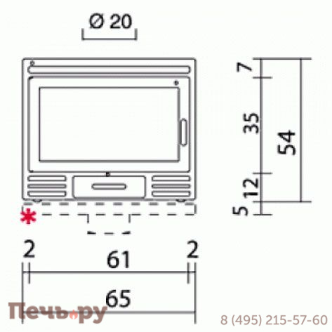 Каминная топка EdilKamin Firebox Riga 54 V фото 2