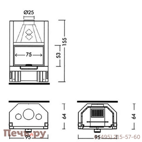 Каминная топка EdilKamin IC Tekno 1V фото 2