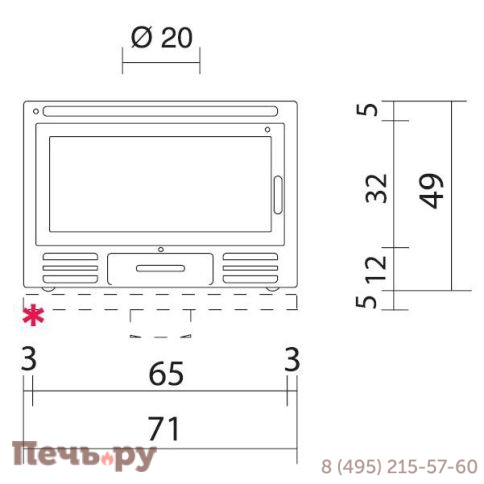 Каминная топка EdilKamin Riga 49 V dx, sx фото 3