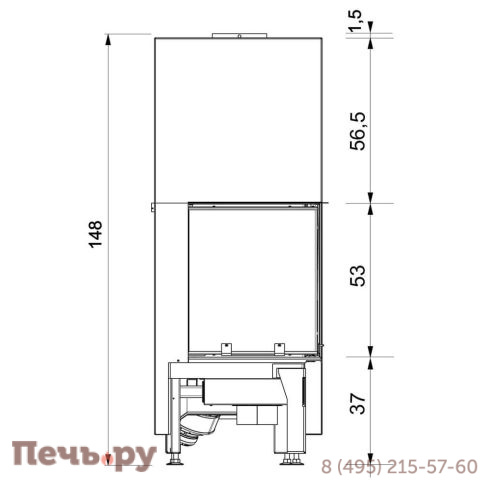 Каминная топка  EdilKamin Windo2 50 V фото 4