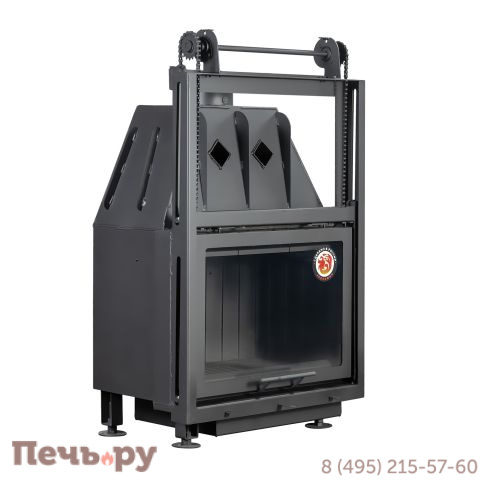 Каминная топка ЭкоКамин Альфа 700КВ (150 мм) с контргрузом черный шамот фото 4