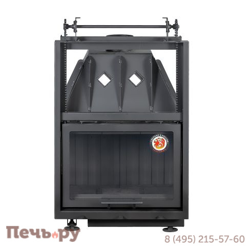Каминная топка ЭкоКамин Альфа 700КВ (150 мм) с контргрузом черный шамот фото 5