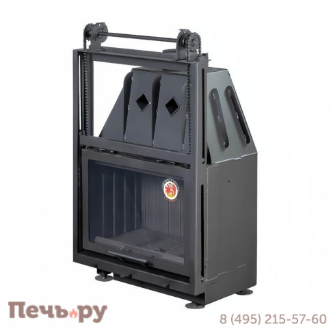 Каминная топка ЭкоКамин Альфа 700КВ (150 мм) с контргрузом черный шамот фото 6