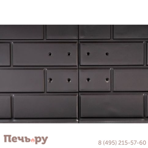 Каминная топка ЭкоКамин Дельта 1000B два стекла черный шамот фото 13