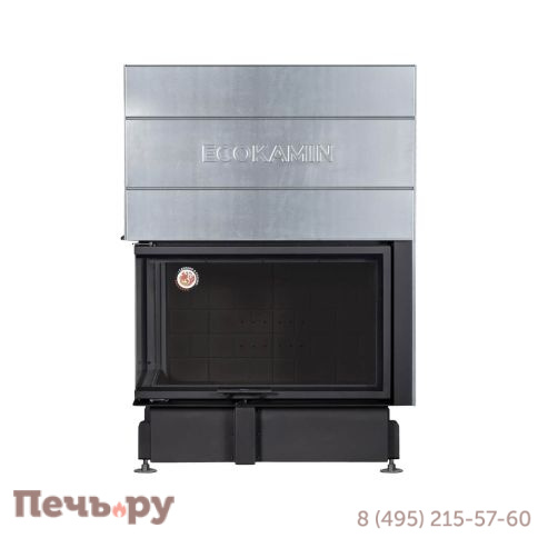Каминная топка ЭкоКамин Дельта 1000B два стекла черный шамот фото 6