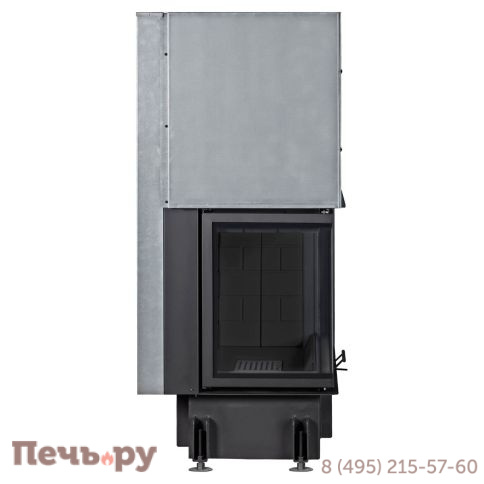 Каминная топка ЭкоКамин Дельта 1000B два стекла черный шамот фото 8