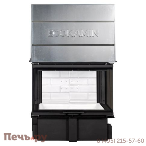 Каминная топка ЭкоКамин Дельта 800 P три стекла принтинг подовое горение фото 8