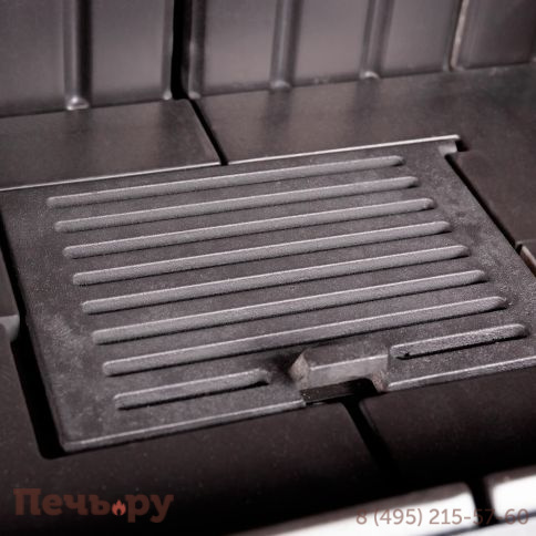 Каминная топка ЭкоКамин Вега 800 PB подовое горение принтинг черный шамот фото 4