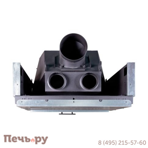 Каминная топка ЭкоКамин Вега 800 PB подовое горение принтинг черный шамот фото 8