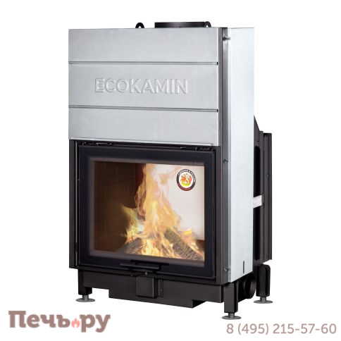 Каминная топка ЭкоКамин Вега 800 TВ туннельная, чёрный шамот фото