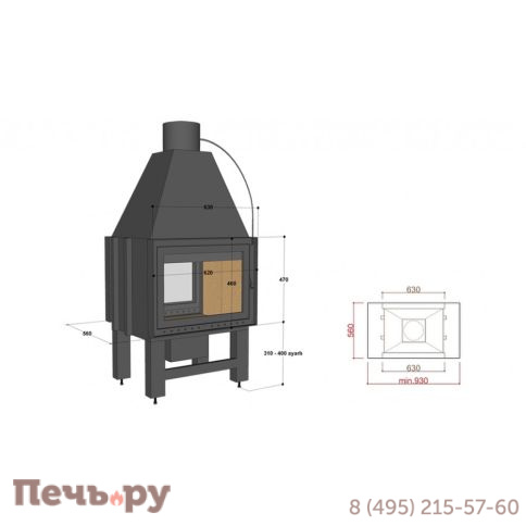 Каминная топка FireHursan  H2HC 70 TY фото 2