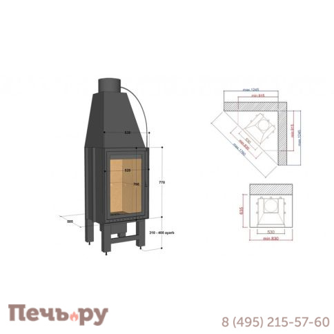 Каминная топка FireHursan HDHC 80 TY фото 2