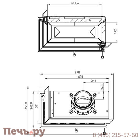 Каминная топка Hitze HST59x43L фото 5