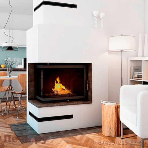 Каминная топка Kratki Amelia/L/BS (угловое стекло слева) фото 2