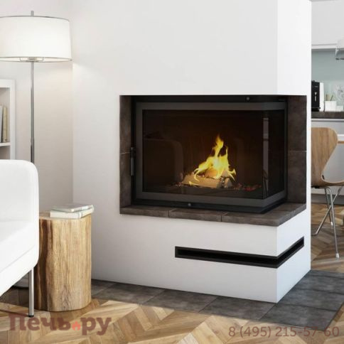 Каминная топка Kratki Amelia/P/BS (угловое стекло справа) фото 2