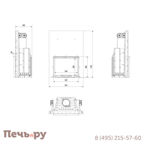 Каминная топка Kratki Antek/G (гильотина) фото 5