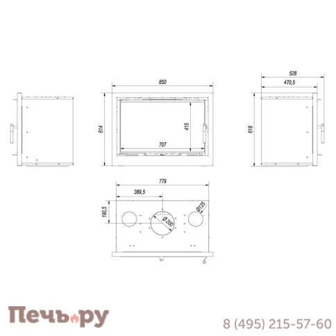 Каминная топка Kratki Arke/80 фото 7