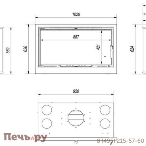 Каминная топка Kratki Arke/95 фото 6