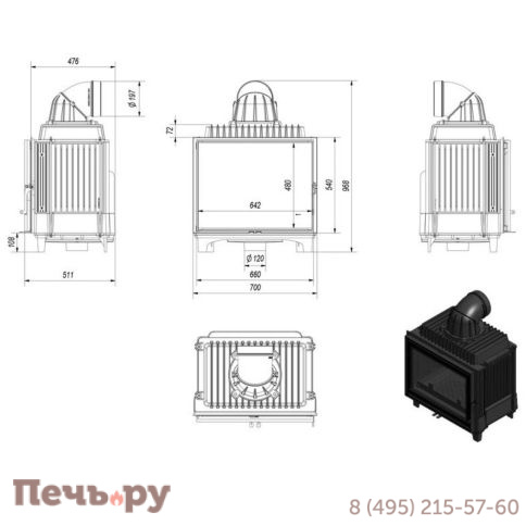 Каминная топка Kratki Franek/12 фото 8