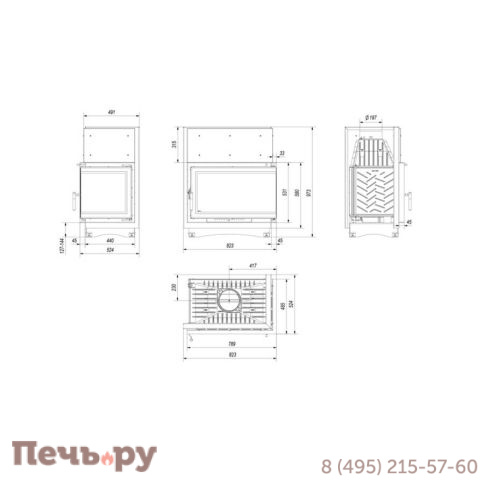 Каминная топка Kratki Oliwia/P/BS/Deco фото 5