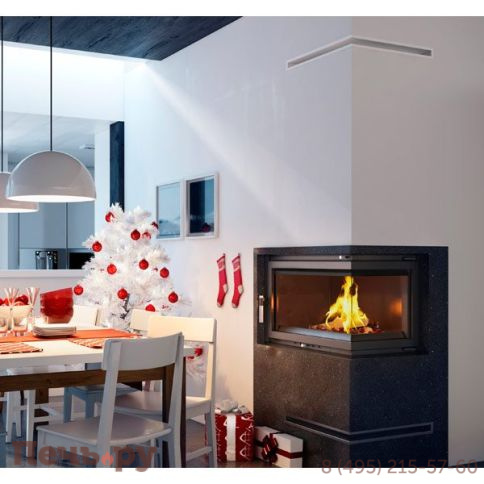 Каминная топка Kratki Oliwia/PW/BP/22/BS/W (угловое стекло справа, змеевик) фото 2