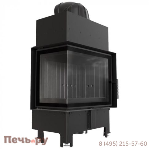 Каминная топка Kratki Pro Floki L/P/BS черная футеровка, с доводчиком фото 4