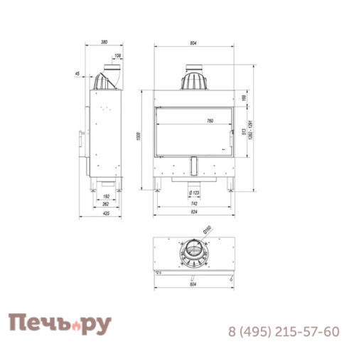 Каминная топка Kratki Pro Lucy 14/Slim фото 10