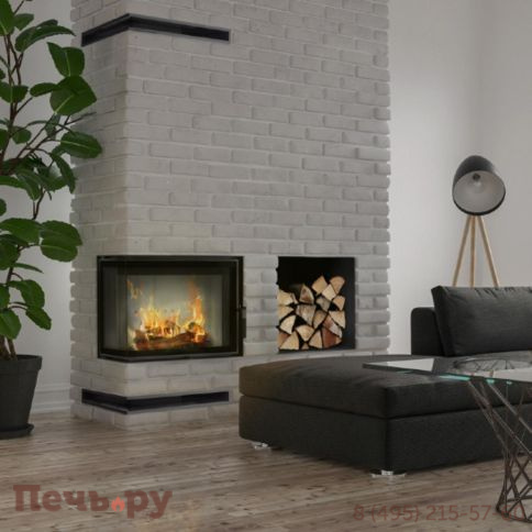 Каминная топка Kratki Pro Lucy/14/Slim/P/BS, Г-образное стекло справа фото 3