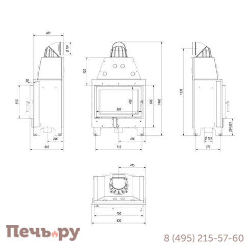 Каминная топка Kratki Pro MBO фото 9