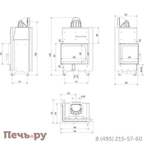 Каминная топка Kratki Pro MBZ/L/BS фото 8