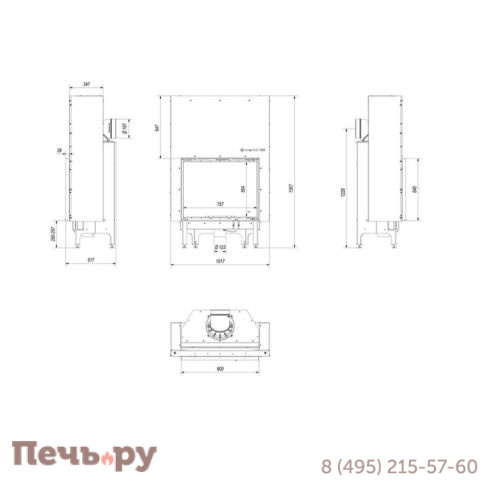 Каминная топка Kratki Pro Nadia/13/G фото 8